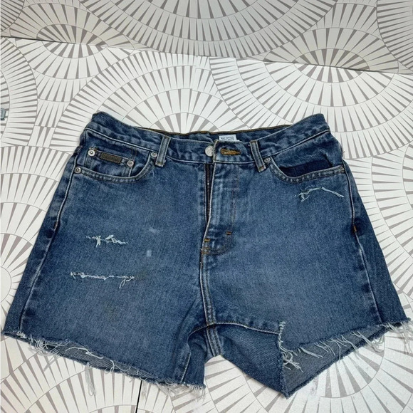 Calvin Klein Women’s Flat‎ Front Jean Shorts Size 5 - Picture 1 of 6
